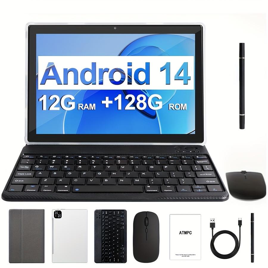 TEMU Tablet 10,1 Zoll 14 OS Tablet, 2-in-1 mit Tastatur, Maus, Hülle, Stift, 128 GB ROM, 12 GB + 8 GB , Dual-Kamera, Acht-Core-Prozessor, 1280 x 800 IPS-HD-Bildschirm, GMS-zertifiziert, 5G Wi-Fi 6,