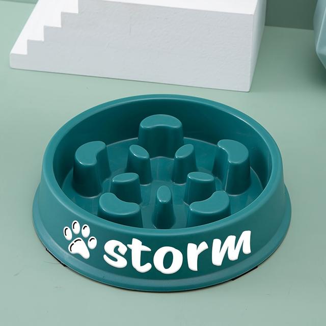 TEMU Custom Slow Feeder Dog Bowl - Non-slip, Durable Pet Food Dish For Indoor - Perfect Personalized Gift