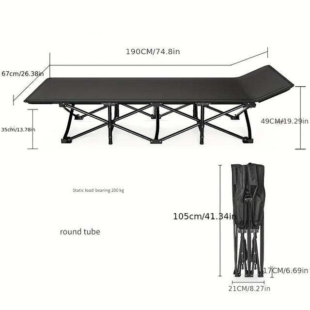 TEMU Portable Folding Camping Bed, Adjustable Recliner, Outdoor Recliner, Sleeping Bed, Camping, Swimming Pool, Beach, Patio, Multiple Sizes Christmas Gift