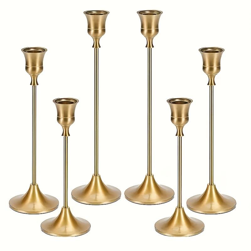 TEMU 6pcs Metal Candlestick Set - Perfect For Christmas, Halloween, Wedding, Dinner & Party Table Decoration (candles Not Included)