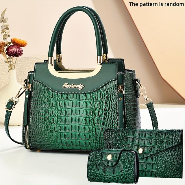 TEMU Damen Design Schultertasche, Neues modisches vielseitiges Körbertaschen-Mehrkörbchen-Set, schicke Premium-Textur Freizeit-Handtasche