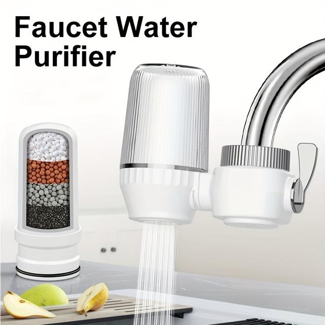 TEMU Ceramic Filter Cartridge Water Purifier, Faucet-mounted Water Filter, No Electricity Or Batteries Required, Suitable For Kitchen And Bathroom Additions