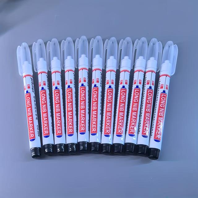 TEMU 9/11/30pcs Fine Point Markers - 20mm Deep Hole Precision Ink Pens (red/black/blue/green), For Diy Crafts, Marking On Wood, Plastic, Glass, Metals & Tools, Woodworking Tools