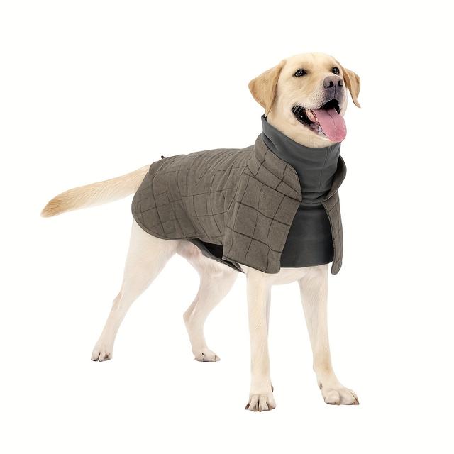 TEMU Hundesweatshirt im britischen Stil | Hoher Kragen, zweilagiges Fleece-Futter, Polyester, geeignet für alle Jahreszeiten, Verschluss, Rückseite mit Leinenöse, ideal für &