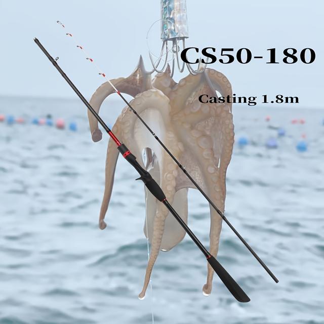 TEMU Rollfish Squid/octopus/baitfish Fishing Rod, /5.9ft, Tip, 9:1 Power , Bait Weight 50-300g, High-strength Durable Reel Seat, Suitable For Fishing For Octopus/baitfish/squid