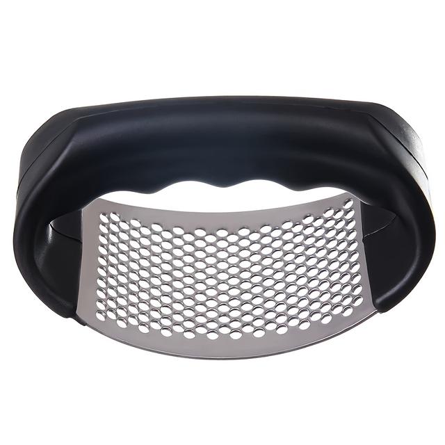 TEMU 1pc Ergonomic Stainless Steel Garlic Press - Easy Clean, Durable Garlic Mincer With Perforated Design - Kitchen, College Dorms, Garlic Pressing|ergonomic Kitchen Tool|durable Kitchenware