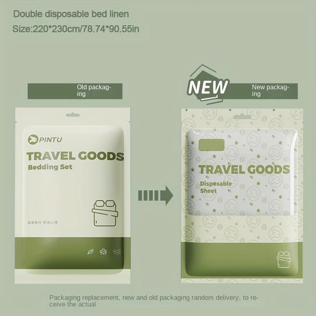 TEMU 일회용 여행 시트 1개, 휴대용 침대 시트, 두꺼워짐 증가, 찢어짐 방지, 깨지지 않음, 여행 필수품, 호텔 휴식, 야외 모험 가능 빨 수 있는 시트