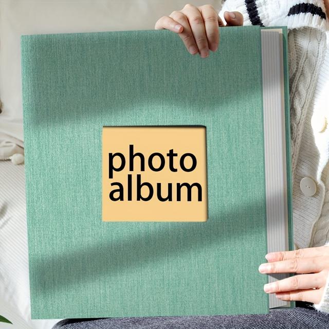 TEMU 1 Leinen Fotoalbum | 12.59*12.99 Zoll mit Metallstift und Schaber, selbstklebend, 60 leere Seiten, große Kapazität, rechteckiges Design, ideal für Hochzeits, Familien- und Reiseerinnerungen