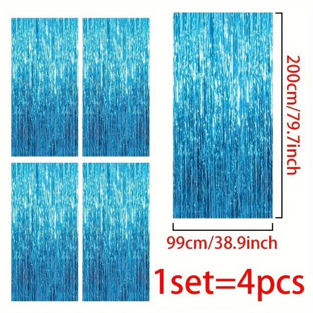 TEMU 1set=4pcs, Light Decoration, Shower Graduation Season Decoration, Internet Celebrity Photo Background Props, Birthday Party Backdrop Decoration, Party Photo Tassel Banner