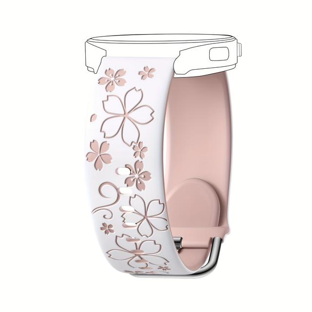 TEMU Correa Deportiva Suave de Flores Grabadas para for Samsung Galaxy Watch 7, 6, 4, 5 40mm 44mm/5 Pro/6 4 Classic/Active 2, 20mm, Diseño Divertido para Mujeres y Hombres