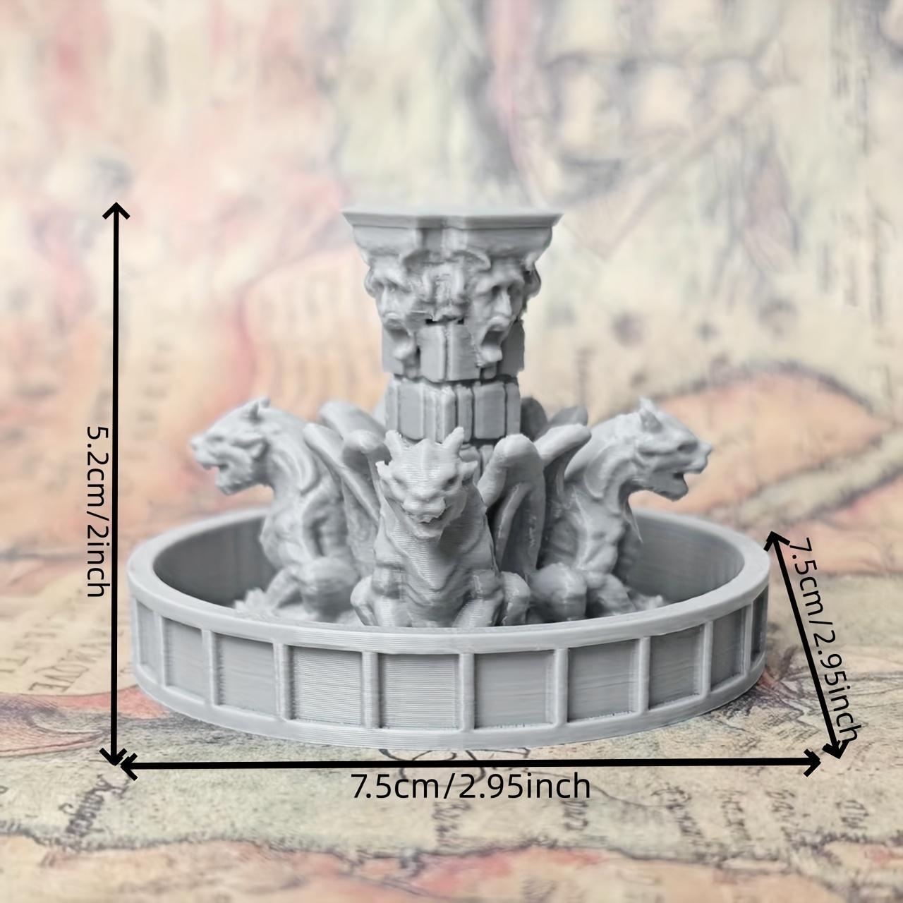 TEMU 1pc, Gargoyle Fountain For Ttrpg Games, Of A Gargoyle And A Stone-patterned Basin. Tabletop Gaming Accessory For Rpg And Collectors. Suitable For Rpg Fans And Collectors Aged 14 And Above