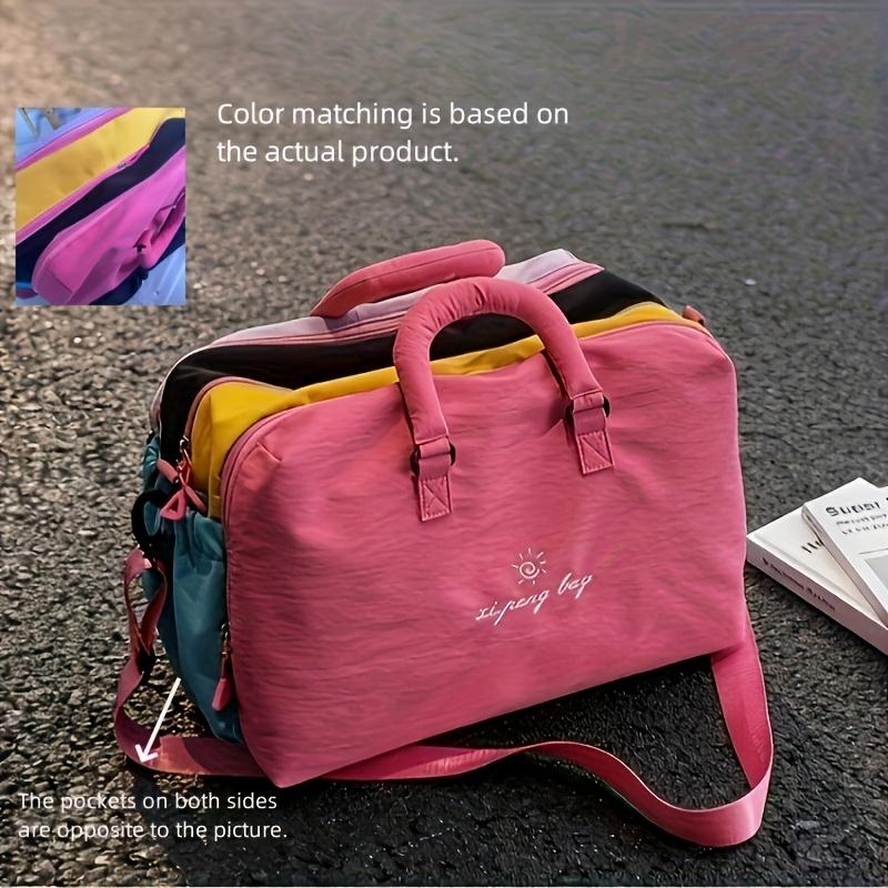 TEMU New Short-trip Storage Luggage Bag, Large Capacity, Relaxed Style, Elegant Shoulder Bag, Fashionable Commuter Dopamine Handbag, Niche High-end Anti-theft Crescent Bag