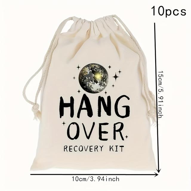 TEMU 10pcs Hangover Recovery Kit Gift Bags - Stylish "hangover Recovery Kit" Design With & Stars, Bachelor Parties & Friend Gifts