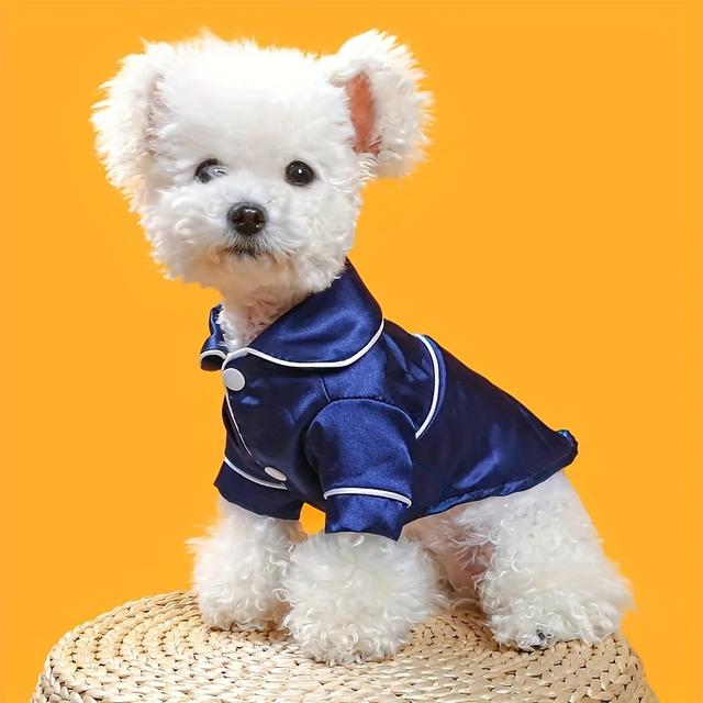 TEMU Luxurious And Comfortable Silk Clothing For Small Dogs And Cats, Including Pet Pajamas, Clothes For Teddy , Pomeranians, Bulldogs, And Other Breeds.