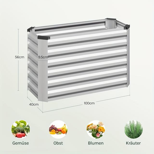 TEMU 1pc, Plant Raised Beds, Plant Vegetable Planters, Plant Containers, Weatherproof, Sturdy, Iron Planter Boxes, Garden Balcony Planters