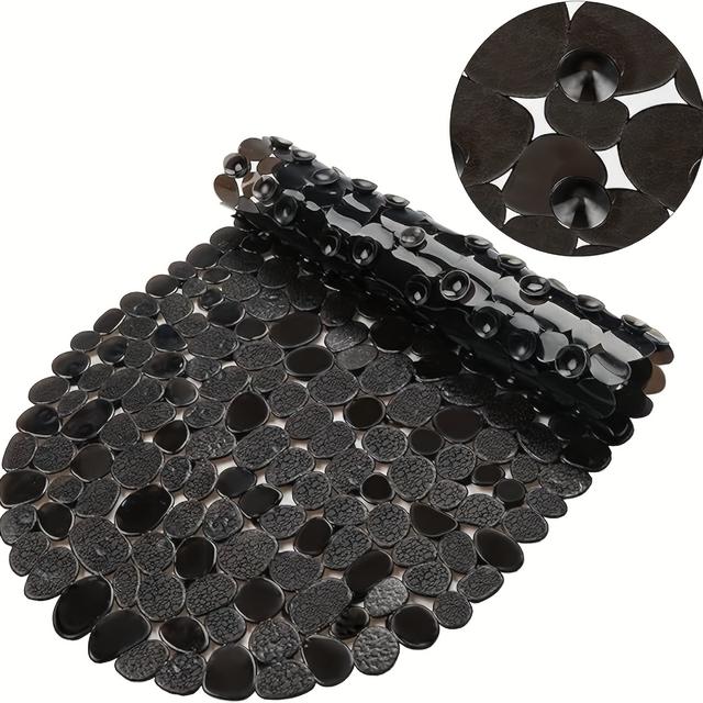 TEMU Badewannenmatte 27x14 Zoll, -Optik, angenehm für müde Füße, waschbare Duschmatte mit 167 großen Saugnäpfen, Duschmatte, Badewannenmatte, Blau