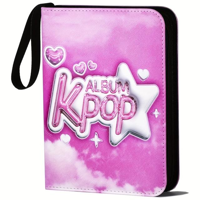 TEMU Kpop Trading Photo Card Binder: 440-pocket Capacity, Pu Leather, 3.6"x7"x9", Suitable For 14 And Up