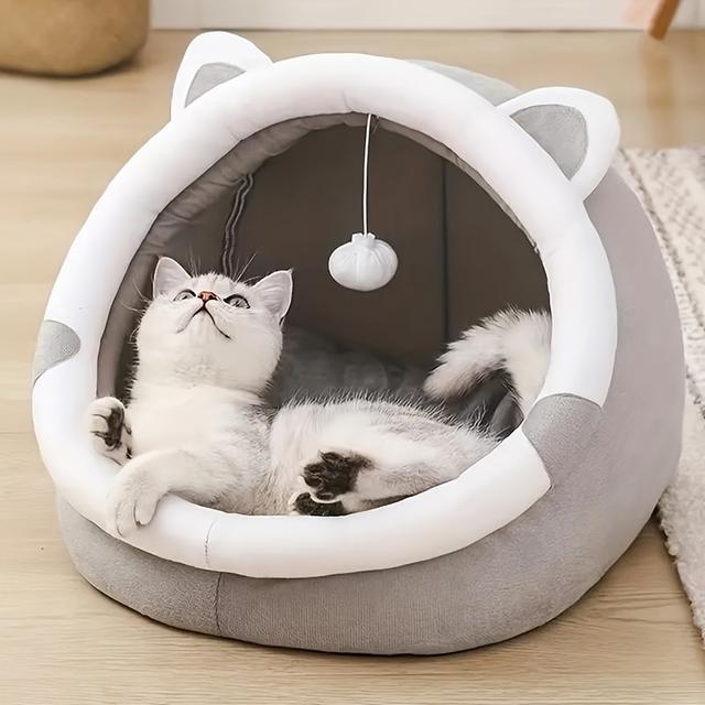 TEMU A Cute And Cozy Cat House For Your Pet, Perfect For Keeping Your Warm And Comfortable As Winter