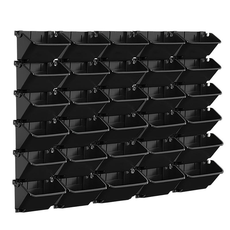 TEMU 30pcs Black Planters, Self Watering Wall Mounted Planters Indoor Outdoor Vertical Stackable Wall Hanging Growing Plants, Flowers, Easy Combination Plastic Planter Set