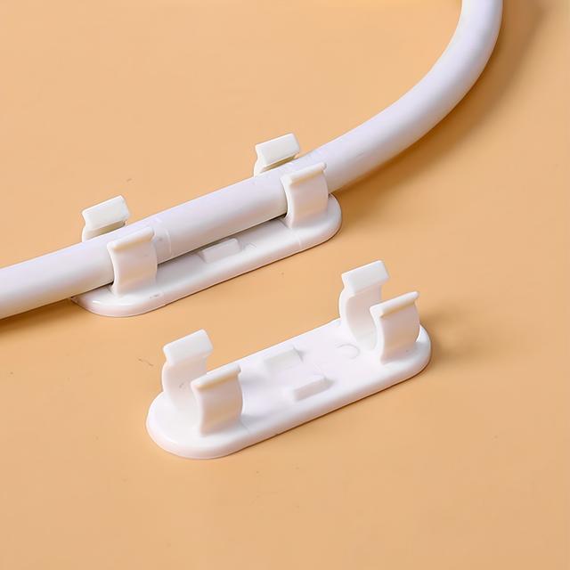 TEMU 10pcs Cable Management Clips: Wall-mounted Cord Organizers For Neat Wiring - Plastic Material