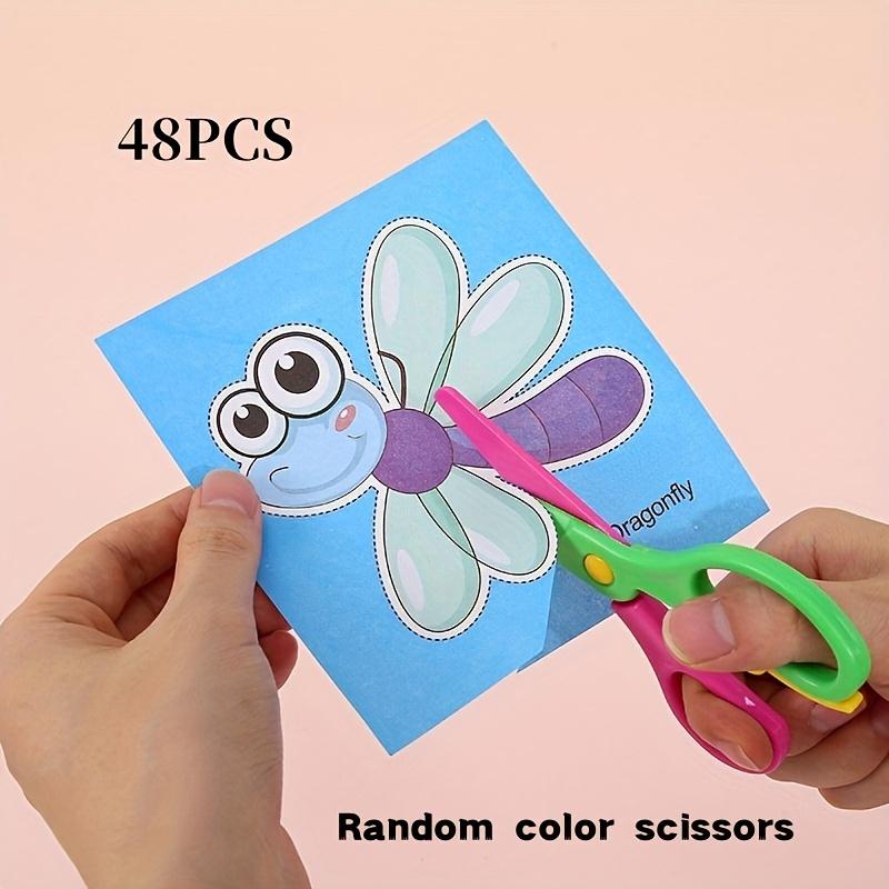 TEMU 48/96pcs Fun Paper-cut Set, Paper Cutting, Paper Art, Scissor Skills Activity Cutting Book, Scissors Crafts Kits With A Pair Safe Scissors