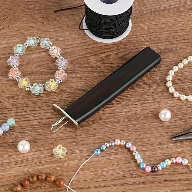 TEMU Diy Bead Knotter - Stainless Steel And Plastic, Bead Threader For Jewelry Making, Craft Enthusiasts, Crafting Essentials||durable Crafting Tool, Beading Supplies