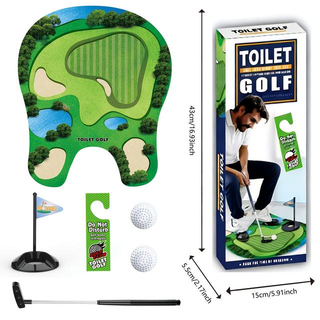TEMU Toilet Golf Game-practice Mini Golf In Any Restroom/bathroom - Great Toilet Time - Dad Gifts, Funny Gifts For Dad, Funny White Gifts, Gag Gifts For Husband, Boyfriend, Men.