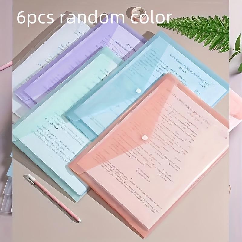 TEMU 6pcs Bolsa de Documentos Transparente para de Ingreso a Postgrado A4 de Color Aleatorio, Bolsa de Información para Almacenamiento de Suministros de Oficina, Bolsa de Almacenamiento para