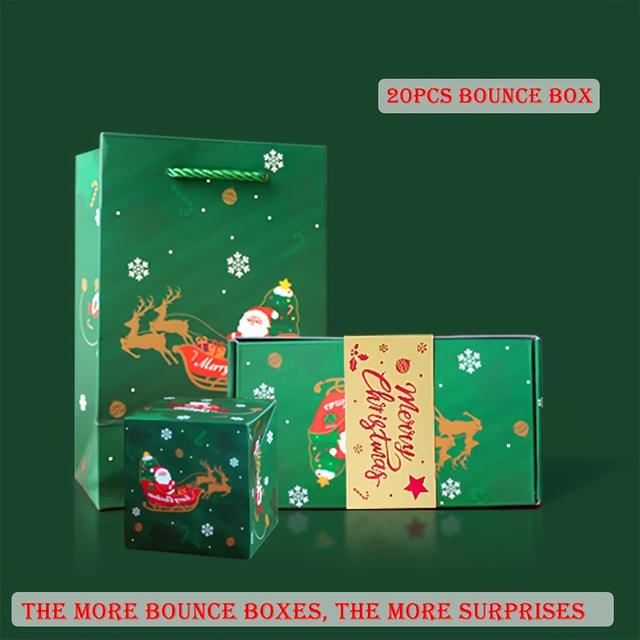 TEMU 1set Christmas Surprise Money Bounce Box With 6 /10 /12 /16 /20 Bounce Boxes Optional, Ideal Christmas Decorations Birthday Gifts, Christmas Cash Box Explosion Gift Box