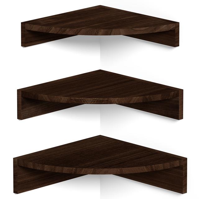TEMU Corner Shelf Wall Mount, Set Of 3 Floating Shelves For Wall Storage , Rustic Wall Shelves Wood Shelves For Bedroom, Kitchen, Living Room, Nursery And Office (brown)