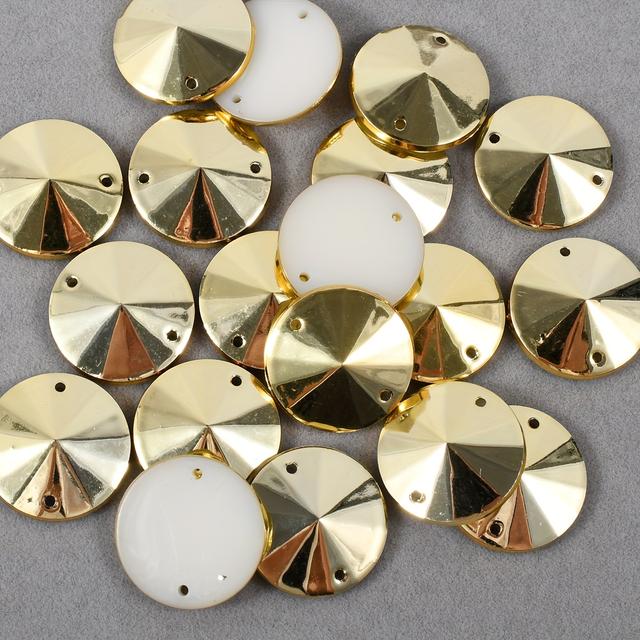 TEMU 20pcs/pack, Large Size 10*30mm Elongated Teardrop Shape, 18mm Round, Acrylic Hand-sewn Rhinestones With Holes, High--plated Acrylic Rhinestones For Jewelry Accessories And Apparel Embellishments