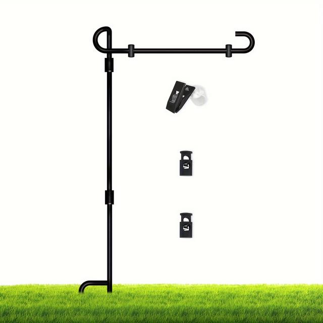 TEMU Szhlux Flag Stand - Metal Yard With & Spring Stoppers, 35.4" X 16.4", Black (flag Not Included)