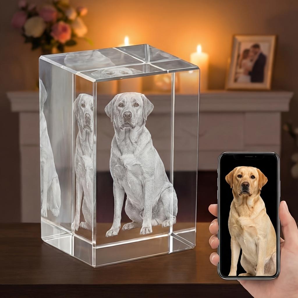 TEMU de Cristal Personalizado con Grabado Inferior | Regalo para Perros, Gatos y Mascotas, La Mejor Opción para de San Valentín y de la , de