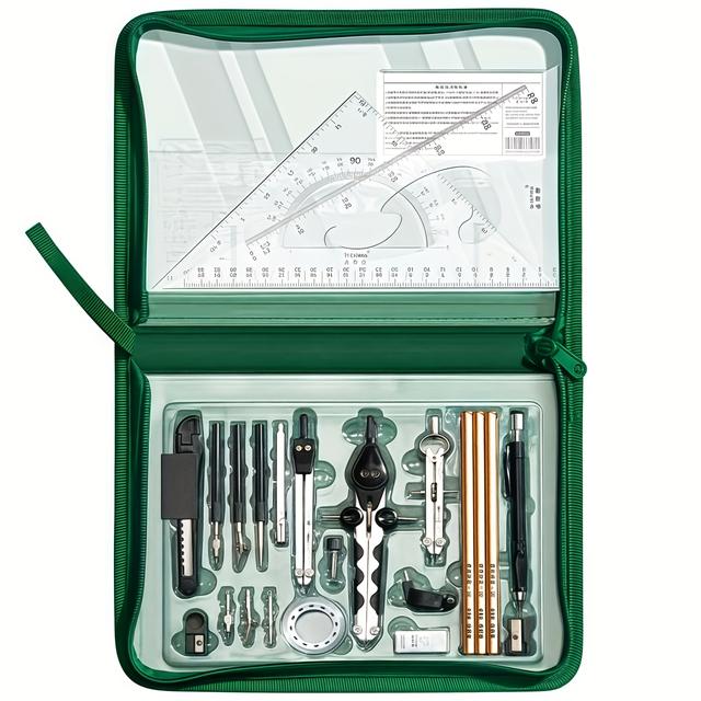 TEMU Ensemble d'outils de dessin technique, lot d'instruments de mesure de , structure en plastique durable, avec 3 tailles, pour CAD, et dessin technique, kit pour professionnelle.