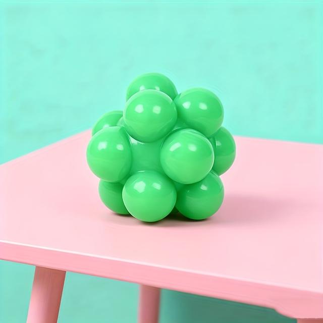 TEMU Blue Green High-visibility Bounce Ball - Tpe Material Irregular Jumping Toy, Chew-resistant For Play, Stimulates Cat's Hunting , Cat Toy, Cat, Without Battery