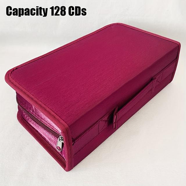 TEMU CD DVD Hoes, DVD VCD Opbergzak met Rits, Draagbare Opbergkoffer - Dubbelzijdige Witte Pagina's voor Auto, Thuis, Kantoor en Reizen