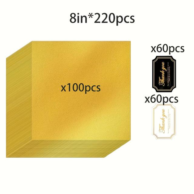 TEMU 220pcs/set- Large Dubai Chocolate Bar Pistachio Wrapper With 120pcs Stickers And 100pcs Of 8-inch Chocolate Foil Wrapper