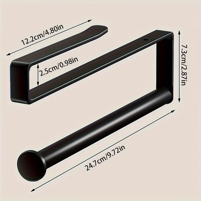 TEMU 1pc Non-perforated Hanging Storage Rack | Thickened Iron Kitchen Paper Towel Rack, Flush Mount, Suitable For Kitchen And , Brand: Amoichic