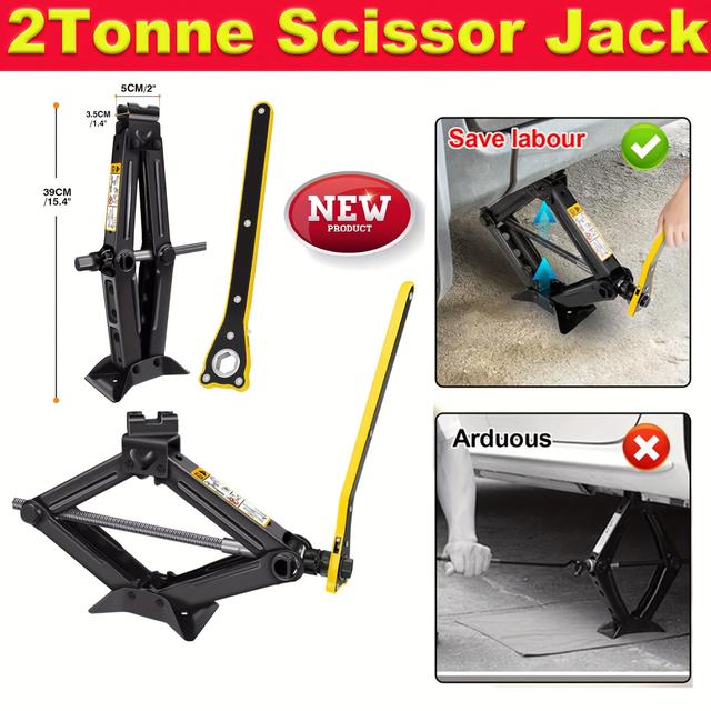 TEMU Scissor Jack Designed For Easy Lifting, Suitable For Compact Car Kits With A Lifting Range Of 105 To 385mm, Ideal For Tire And Repairs On Cars, Suvs, And Sedans.