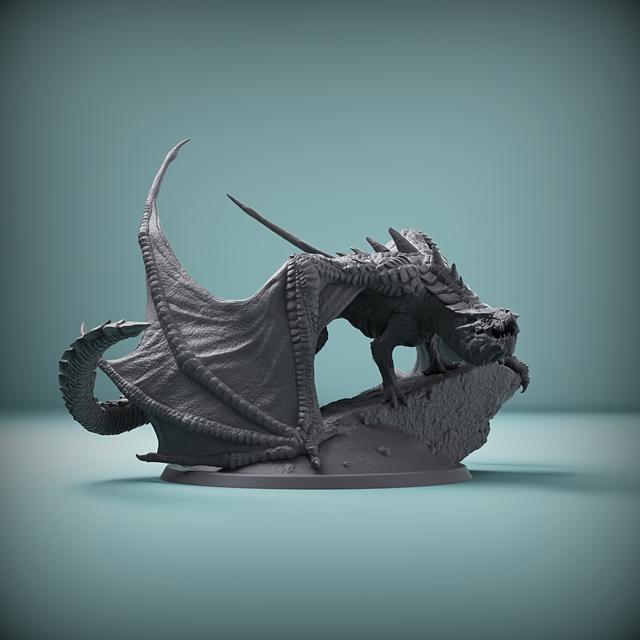 TEMU Komplexní miniaturní starobylý - nenabarvený model z pryskyřice s detailními křídly a hroty - ideální pro stolní herní hry a dekoraci herní místnosti, dekorace draka