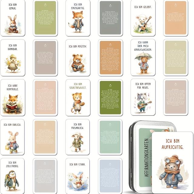 TEMU 48 Affirmationskarten - Selbstvertrauen und Achtsamkeit stärken - Emotionale Karten mit positiven Botschaften - Motivierende Zitate