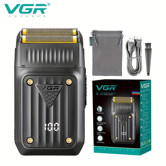 TEMU VGR V-363 Herren Profi-Rasierer, Kabelloser Elektrischer Aluminiumfolienrasierer, Tragbarer Rasierapparat, Valentinstagsgeschenk für Männer