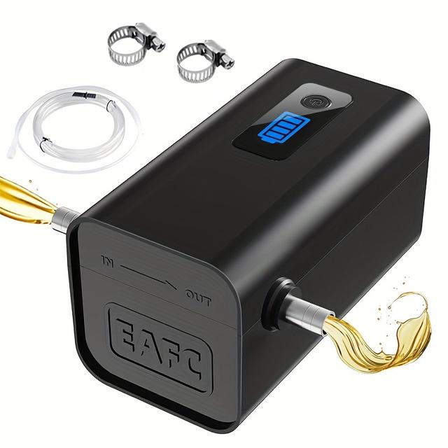 TEMU مضخة زيت لاسلكية محمولة بتصميم لعام 2025 | نقل سهل للزيت والزيت الخام والوقود - للاستخدامات الصناعية والسيارات - مناسبة للمحترفين - شحن USB، ≤36 فولت، مادة ABS - العلامة التجارية: EAFC