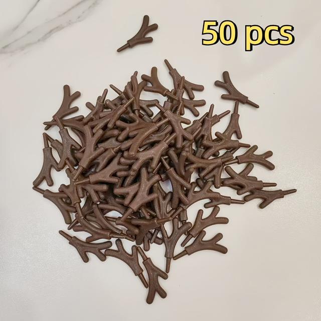 TEMU 50개 미니 순록 뿔/눈사람 손, 인조 가지, DIY 눈사람 & 순록 뿔 장식, 크리스마스 공예 용품, 축제 휴일 선물, 가정 및 주방 장식용 플라스틱 DIY 수제 키트