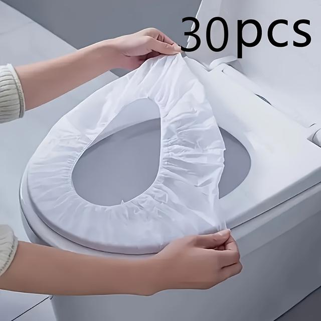 TEMU 30pcs Disposable Flushable Toilet Seat Covers | Convenient Travel-size Covers For And Hygiene