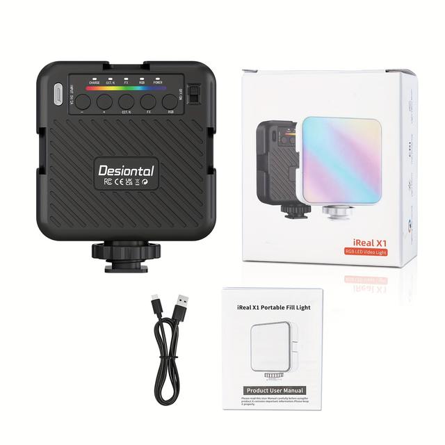 TEMU Desiontal Nouveau Produit X1 Mobile Phone Fill Light Valentine's Day Ambient Light Portable Outdoor Shooting Selfie Outdoor Photography Light Dslr Camera Photography Light Rgb/led Live Lights