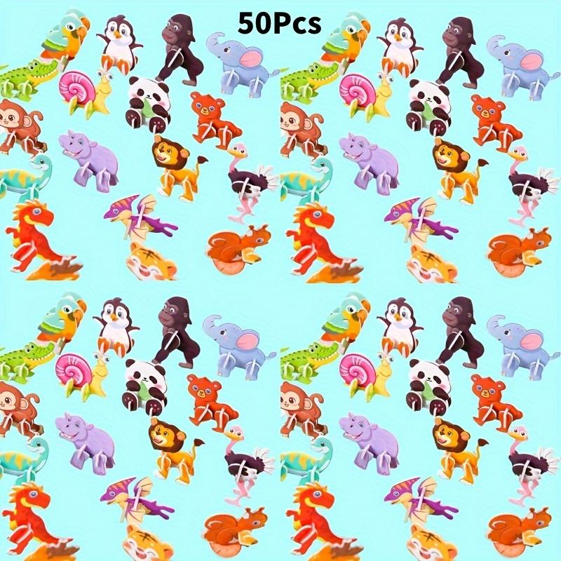 TEMU 50pcs Animal Puzzle Toys, Kids Party Favors, Gathering Activity Supplies, Parent-child Interactive Craft, Suitable For 3+ Ages, Random Patterns