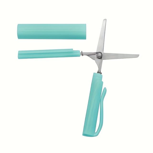 TEMU Hordozható ollópár, kényelmes utazáshoz, könnyen tárolható, tartós és kopásálló, alkalmas irodába, iskolába, utazáshoz és mindennapi használatra.