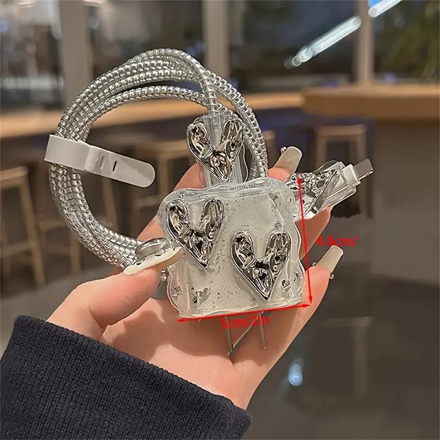 TEMU 5pcs Set Electroplated Charger Protector Case Compatible With Iphone 11 13 14 15 And 18w-20w Charger Protector Case, Protect Your Charger