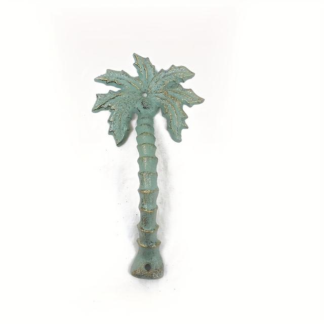 TEMU Iron Palm Tree Gate Pull Handle, Powder Coated Metal Door Hardware, Rustic Exterior Accessory